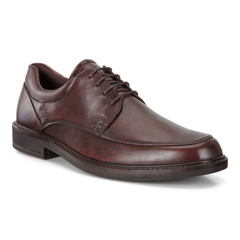 ECCO Mens Dress Shoes Brown - Holton Apron Toe Tie - TPV-719386